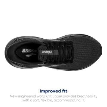 Brooks Men's Glycerin GTS 21 Supportive Running Shoe - Black/Black/Ebony - 14 Medium