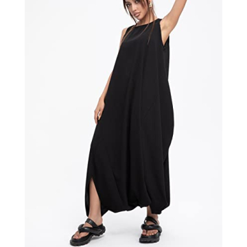 ellazhu Women's Summer Black Harem Jumpsuit for All Occasions