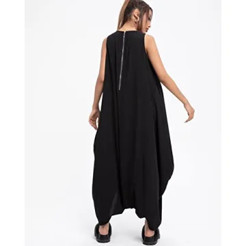 ellazhu Women's Summer Black Harem Jumpsuit for All Occasions