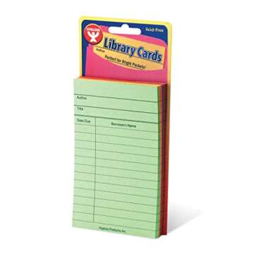 Hygloss Library Checkout Cards - Bright Colorful Due Date Note Cards 50 Pack