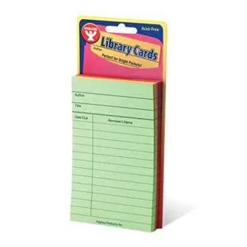 Hygloss Library Checkout Cards - Bright Colorful Due Date Note Cards 50 Pack