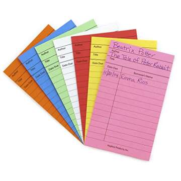 Bright Library Checkout Cards - 50 Pack for Easy Organization