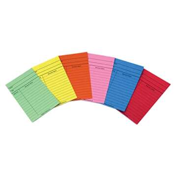 Bright Library Checkout Cards - 50 Pack for Easy Organization