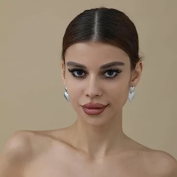 Stylish Apsvo Silver Heart Drop Earrings for Women