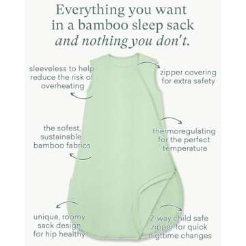 PurComfy Supersoft Sleep Sack 0.5 TOG, Premium Bamboo Viscose Baby Sleeping Bag, Lightweight Sleep S...
