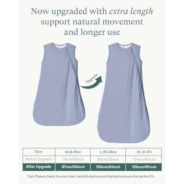 PurComfy Supersoft Sleep Sack 0.5 TOG, Premium Bamboo Viscose Baby Sleeping Bag, Lightweight Sleep Sack 6-15 Months