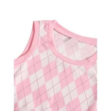 Stylish Argyle Print Sleeveless Tank Top for Women
