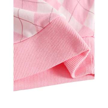 Verdusa Women's Argyle Print Sleeveless Scoop Neck Tank Sweater Vest Top Pink L