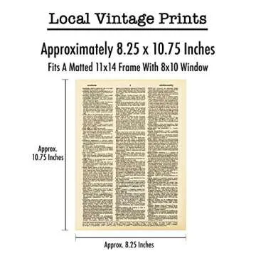 Difficult Roads Quote Dictionary Art Print - Vintage Dictionary Print 8x10 inch Home Vintage Art Wall Art for Home Decor Wall Decorations For Living Room Bedroom Office Ready-to-Frame