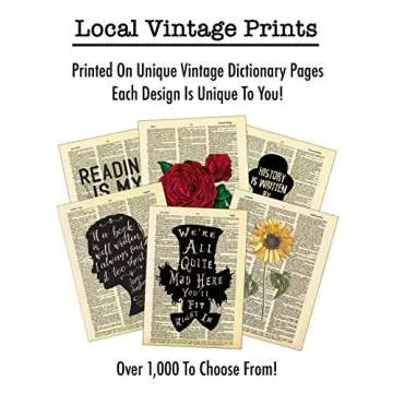 Difficult Roads Quote Dictionary Art Print - Vintage Dictionary Print 8x10 inch Home Vintage Art Wall Art for Home Decor Wall Decorations For Living Room Bedroom Office Ready-to-Frame