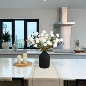 Stunning Faux Kiku Flowers - 10 Stems & 18 Eucalyptus