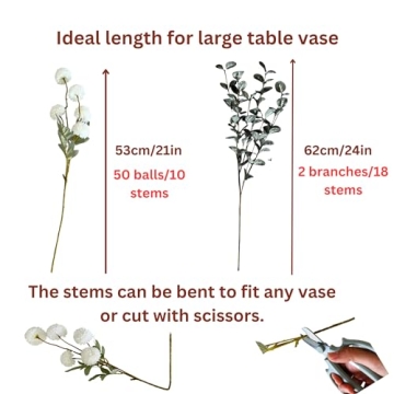 Stunning Faux Kiku Flowers - 10 Stems & 18 Eucalyptus