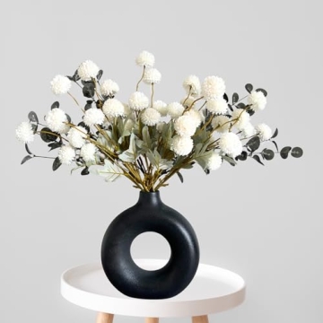 Stunning Faux Kiku Flowers - 10 Stems & 18 Eucalyptus