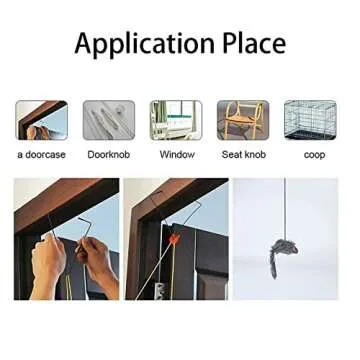 BfnzBdnz Interactive Cat Feather Toys - Self-Excited Hanging Door ​Cat Toy Retractable Rope Mouse Funny Teasing ​Toys ​for Cats Used for Indoor Play Kittens to Exercise (A), 1.6m