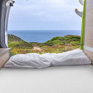 GhostBed 10" Short Queen RV Mattress - Gel Memory Foam, Low Profile, Medium Feel, Made in USA - Shor...