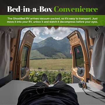 GhostBed 10" Short Queen RV Mattress - Gel Memory Foam, Low Profile, Medium Feel, Made in USA - Short Queen Mattress for RV Camper, RV Queen Size Mattresses