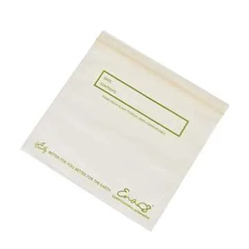 100% Compostable Food Storage Bags [Snack 50 Pack] Eco-Friendly Freezer Bags, Resealable Bags, Heavy-Duty, Biodegradable, Reusable, Off-White by Earth's Natural Alternative