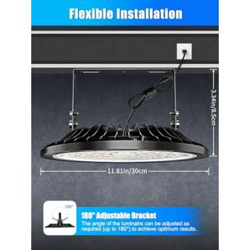 LED High Bay Light 200W, 20000LM UFO LED High Bay Light, 6000K LED Shop Lights High Bay Lights, IP54 Warehouse LED Lights Commercial Warehouse Area Light, Bay Lights-Bay Lighting for Garage Workshop
