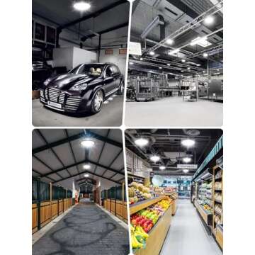 LED High Bay Light 200W, 20000LM UFO LED High Bay Light, 6000K LED Shop Lights High Bay Lights, IP54 Warehouse LED Lights Commercial Warehouse Area Light, Bay Lights-Bay Lighting for Garage Workshop