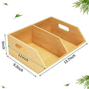 otovioia Bamboo Storage Bin for Kitchen Organizer, Pantry Organization and Storage Basket, Versatile Containers for Produce, Fruit, Bread, Vegetable, Potatoes, Onions, and Garlic