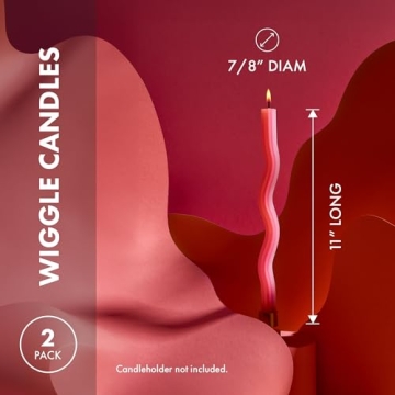 Wiggle Candles - Playful Taper Candles in Bright Colors 2-Pack