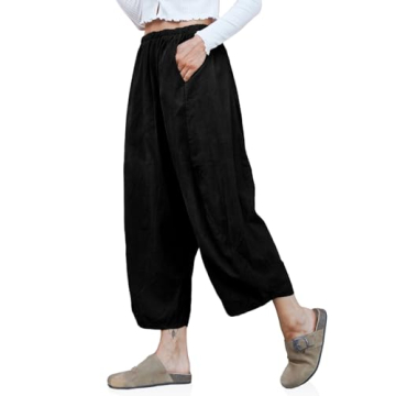 Cicy Bell Women's Casual Baggy Corduroy Pants - Comfortable & Stylish with Pockets