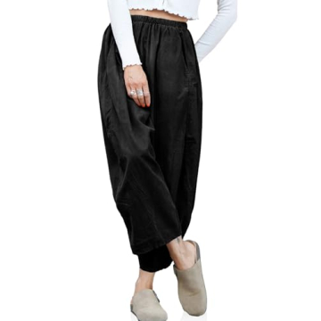 Cicy Bell Womens Baggy Corduroy Pants with Pockets