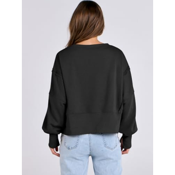 Trendy ANRABESS Cropped Sweatshirt for Women