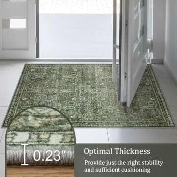 Morebes Vintage 5x7 Area Rug Washable Non-Slip for Home Decor