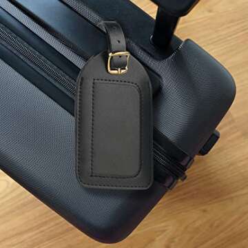 Conair Leather Luggage Tags for Easy Travel ID - 2 Pack