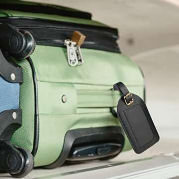 Conair Leather Luggage Tags for Easy Travel ID - 2 Pack