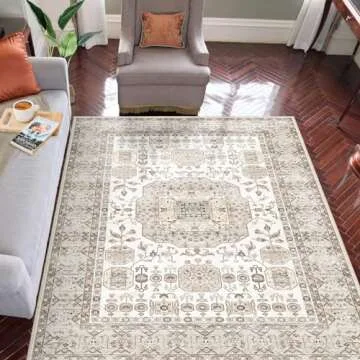 Fortsea 5x7 Area Rugs for Living Room, Machine Washable Non Slip Vintage Rugs for Bedroom, Kitchen, ...