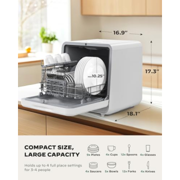 Silonn Portable Dishwasher with 6 Wash Programs
