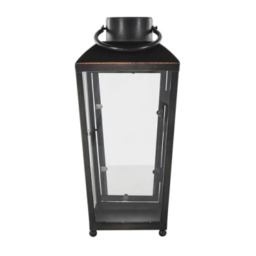 Deco 79 Metal Indoor Outdoor Candle Lantern with Gold Accents