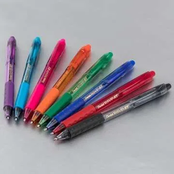 Pentel R.S.V.P. RT Colors New Retractable Ballpoint Pen, Medium Line, Assorted Ink Colors, Pack of 8 (BK93CRBP8M)