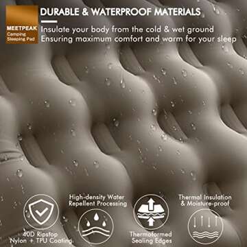 Ultra-Compact 5-Inch Inflatable Sleeping Pad for Camping