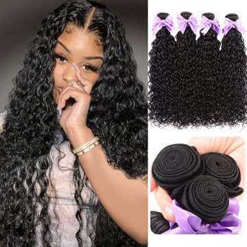 9A Brazilian Human Hair Water Wave Bundles (18 20 22 24) Unprocessed Virgin Human Hair Extensions We...