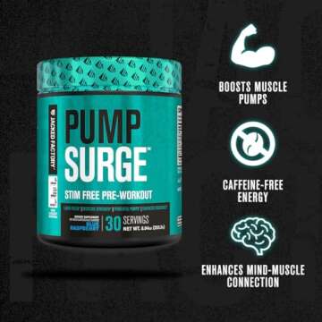 Jacked Factory Pumpsurge Caffeine Free Pre Workout for Men & Women - Nootropic Booster & Stim Free P...
