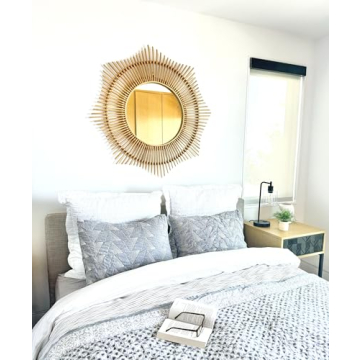 KOUBOO Rattan Round Wall Mirror | Decorative Handwoven Decor