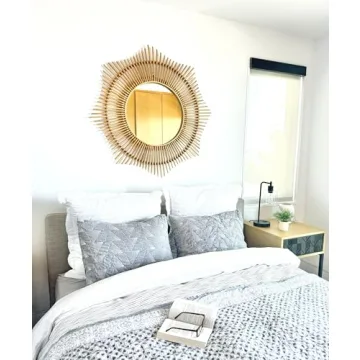 KOUBOO Rattan Round Wall Mirror | Decorative Handwoven Decor