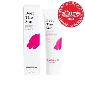 KraveBeauty Beet The Sun SPF 40 PA+++ Broad Spectrum Sunscreen, Daily Non-Greasy Chemical SPF, No Wh...