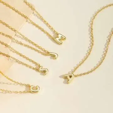 Turandoss 18K Gold Plated Initial Necklace for Women