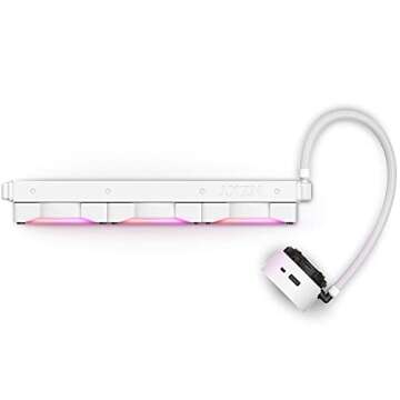NZXT Kraken Z73 RGB 360mm - RL-KRZ73-RW - AIO RGB CPU Liquid Cooler - Customizable LCD Display - Improved Pump - Powered by CAM V4 - RGB Connector - Aer RGB 2 120mm Radiator Fans (3 Included) - White
