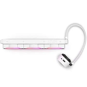 NZXT Kraken Z73 RGB 360mm - RL-KRZ73-RW - AIO RGB CPU Liquid Cooler - Customizable LCD Display - Improved Pump - Powered by CAM V4 - RGB Connector - Aer RGB 2 120mm Radiator Fans (3 Included) - White