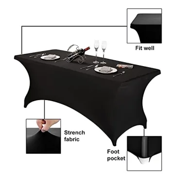 Spandex Table Covers for 6ft Tables - Ideal for Parties