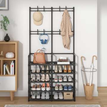 Laiensia 5-Tier Coat Rack & Shoe Storage Organizer