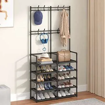 Laiensia 5-Tier Coat Rack & Shoe Storage Organizer