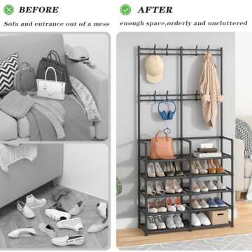 Laiensia 5-Tier Coat Rack & Shoe Storage Organizer
