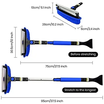 Tenozek 37.5" Extendable Ice Scraper with Foam Grip