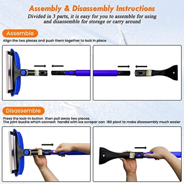 Tenozek 37.5" Extendable Ice Scraper with Foam Grip